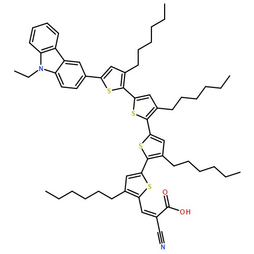 2-Propenoic acid, 2-cyano-3-[5'''-(9-ethyl-9H-carbazol-3-yl)-3',3'',3''',4-tetrahexyl[2,2':5',2'':5'',2'''-quaterthiophen]-5-yl]-