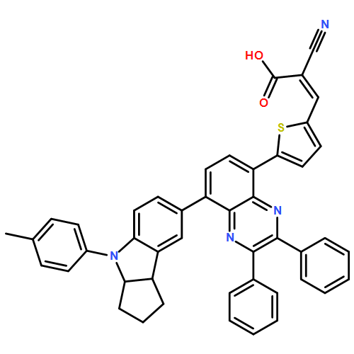 2-Propenoic acid, 2-cyano-3-[5-[8-[1,2,3,3a,4,8b-hexahydro-4-(4-methylphenyl)cyclopent[b]indol-7-yl]-2,3-diphenyl-5-quinoxalinyl]-2-thienyl]-