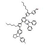 [2,2'-Bithiophene]-5-carboxaldehyde, 5'-[8-[5-[1,2,3,3a,4,8b-hexahydro-4-(4-methylphenyl)cyclopent[b]indol-7-yl]-4-hexyl-2-thienyl]-2,3-diphenyl-5-quinoxalinyl]-3'-hexyl-