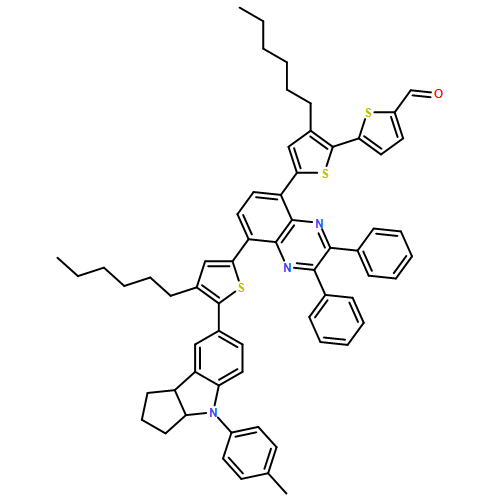 [2,2'-Bithiophene]-5-carboxaldehyde, 5'-[8-[5-[1,2,3,3a,4,8b-hexahydro-4-(4-methylphenyl)cyclopent[b]indol-7-yl]-4-hexyl-2-thienyl]-2,3-diphenyl-5-quinoxalinyl]-3'-hexyl-