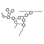 2-Thiophenecarboxaldehyde, 5-[8-[4-[4-[2,2-bis[2',4'-bis(hexyloxy)[1,1'-biphenyl]-4-yl]ethenyl]phenyl]-1,2,3,3a,4,8b-hexahydrocyclopent[b]indol-7-yl]-2,3-diphenyl-5-quinoxalinyl]-