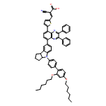 2-Propenoic acid, 3-[5-[8-[4-[2',4'-bis(hexyloxy)[1,1'-biphenyl]-4-yl]-1,2,3,3a,4,8b-hexahydrocyclopent[b]indol-7-yl]-2,3-diphenyl-5-quinoxalinyl]-2-thienyl]-2-cyano-, (2E)-