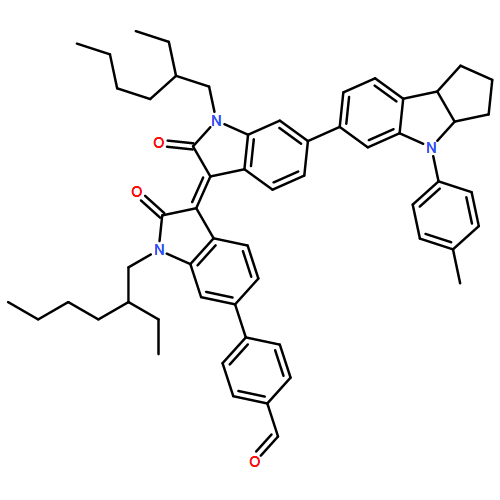 Benzaldehyde, 4-[(3E)-1-(2-ethylhexyl)-3-[1-(2-ethylhexyl)-6-[1,2,3,3a,4,8b-hexahydro-4-(4-methylphenyl)cyclopent[b]indol-6-yl]-1,2-dihydro-2-oxo-3H-indol-3-ylidene]-2,3-dihydro-2-oxo-1H-indol-6-yl]-