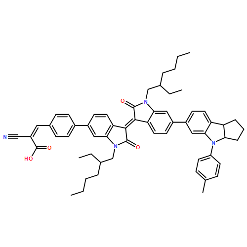 2-Propenoic acid, 2-cyano-3-[4-[(3E)-1-(2-ethylhexyl)-3-[1-(2-ethylhexyl)-6-[1,2,3,3a,4,8b-hexahydro-4-(4-methylphenyl)cyclopent[b]indol-6-yl]-1,2-dihydro-2-oxo-3H-indol-3-ylidene]-2,3-dihydro-2-oxo-1H-indol-6-yl]phenyl]-, (2E)-