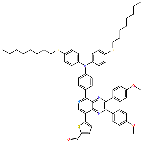 2-Thiophenecarboxaldehyde, 5-[5-[4-[bis[4-(octyloxy)phenyl]amino]phenyl]-2,3-bis(4-methoxyphenyl)pyrido[3,4-b]pyrazin-8-yl]-