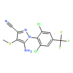 1H-Pyrazole-3-carbonitrile, 5-amino-1-[2,6-dichloro-4-(trifluoromethyl)phenyl]-4-(methylthio)-