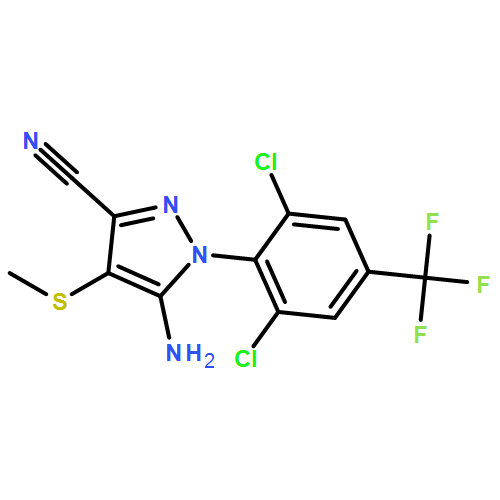 1H-Pyrazole-3-carbonitrile, 5-amino-1-[2,6-dichloro-4-(trifluoromethyl)phenyl]-4-(methylthio)-