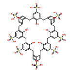 Nonacyclo[43.3.1.13,7.19,13.115,19.121,25.127,31.133,37.139,43]hexapentaconta-1(49),3,5,7(56),9,11,13(55),15,17,19(54),21,23,25(53),27,29,31(52),33,35,37(51),39,41,43(50),45,47-tetracosaene-5,11,17,23,29,35,41,47-octasulfonic acid, 49,50,51,52,53,54,55,56-octahydroxy-