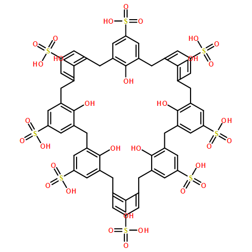 Nonacyclo[43.3.1.13,7.19,13.115,19.121,25.127,31.133,37.139,43]hexapentaconta-1(49),3,5,7(56),9,11,13(55),15,17,19(54),21,23,25(53),27,29,31(52),33,35,37(51),39,41,43(50),45,47-tetracosaene-5,11,17,23,29,35,41,47-octasulfonic acid, 49,50,51,52,53,54,55,56-octahydroxy-