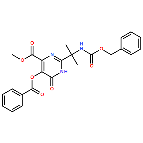 4-Pyrimidinecarboxylic acid, 5-(benzoyloxy)-1,6-dihydro-2-[1-methyl-1-[[(phenylmethoxy)carbonyl]amino]ethyl]-6-oxo-, methyl ester