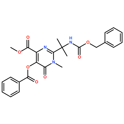 4-Pyrimidinecarboxylic acid, 5-(benzoyloxy)-1,6-dihydro-1-methyl-2-[1-methyl-1-[[(phenylmethoxy)carbonyl]amino]ethyl]-6-oxo-, methyl ester