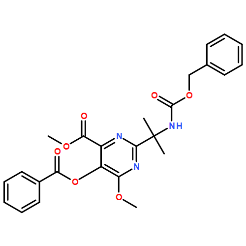 4-Pyrimidinecarboxylic acid, 5-(benzoyloxy)-6-methoxy-2-[1-methyl-1-[[(phenylmethoxy)carbonyl]amino]ethyl]-, methyl ester