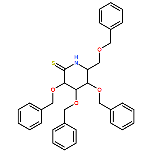 2-Piperidinethione, 3,4,5-tris(phenylmethoxy)-6-[(phenylmethoxy)methyl]-, (3R,4S,5R,6R)-