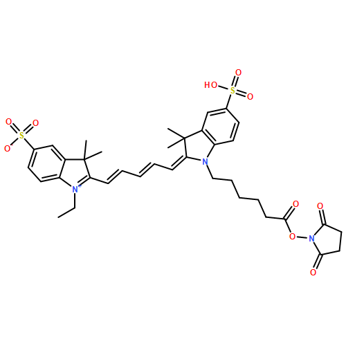 3H-Indolium, 2-[5-[1-[6-[(2,5-dioxo-1-pyrrolidinyl)oxy]-6-oxohexyl]-1,3-dihydro-3,3-dimethyl-5-sulfo-2H-indol-2-ylidene]-1,3-pentadien-1-yl]-1-ethyl-3,3-