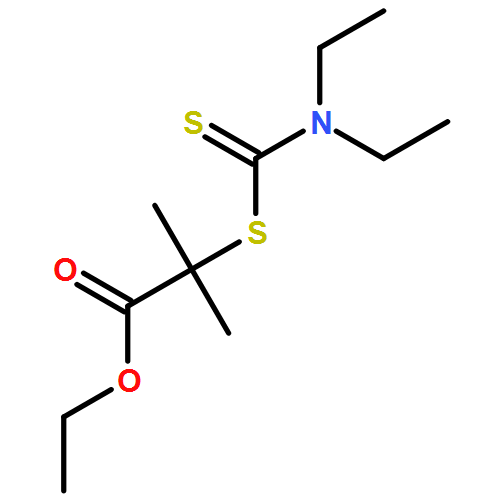 Propanoic acid, 2-[[(diethylamino)thioxomethyl]thio]-2-methyl-, ethyl ester