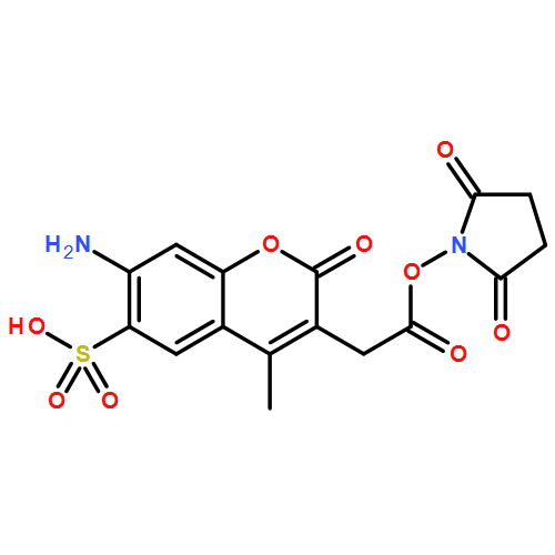 2H-1-Benzopyran-6-sulfonic acid,7-amino-3-[2-[(2,5-dioxo-1-pyrrolidinyl)oxy]-2-oxoethyl]-4-methyl-2-oxo-