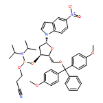 1H-Indole, 1-[5-O-[bis(4-methoxyphenyl)phenylmethyl]-3-O-[[bis(1-methylethyl)amino](2-cyanoethoxy)phosphino]-2-deoxy-β-D-erythro-pentofuranosyl]-5-nitro-