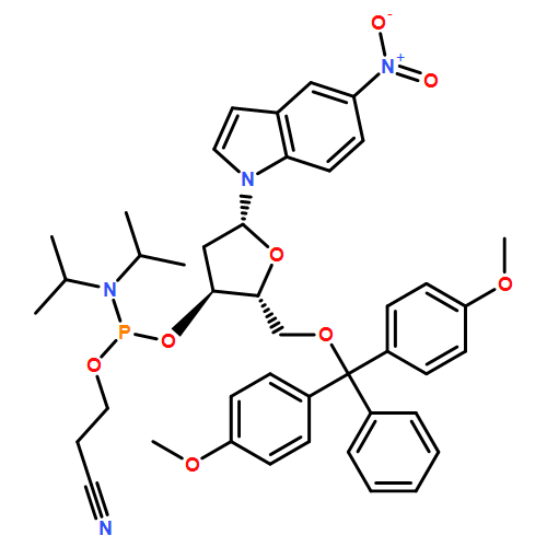 1H-Indole, 1-[5-O-[bis(4-methoxyphenyl)phenylmethyl]-3-O-[[bis(1-methylethyl)amino](2-cyanoethoxy)phosphino]-2-deoxy-β-D-erythro-pentofuranosyl]-5-nitro-