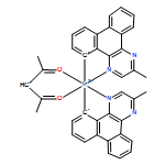 Bis(2-methyldibenzo[f,h]quinoxaline) (acetylacetonate) iridium (III)