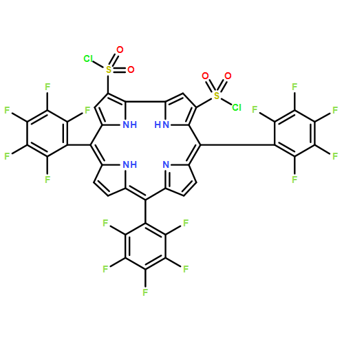 2,17-Corrindisulfonyl dichloride, 1,2,3,7,8,12,13,17,18,19-decadehydro-21,22-dihydro-5,10,15-tris(pentafluorophenyl)-