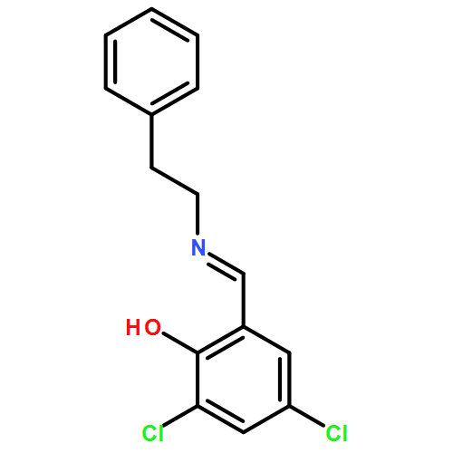 Phenol, 2,4-dichloro-6-[[(2-phenylethyl)imino]methyl]-