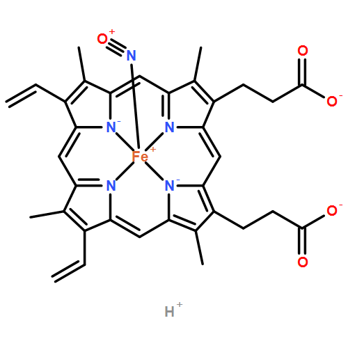 Ferrate(2-), [7,12-diethenyl-3,8,13,17-tetramethyl-21H,23H-porphine-2,18-dipropanoato(4-)-κN21,κN22,κN23,κN24]nitrosyl-, hydrogen (1:2), (SP-5-13)-