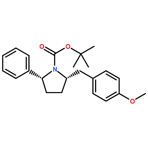 1-Pyrrolidinecarboxylic acid, 2-[(4-methoxyphenyl)methyl]-5-phenyl-,1,1-dimethylethyl ester, (2R,5S)-rel-