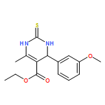 5-Pyrimidinecarboxylic acid,1,2,3,4-tetrahydro-4-(3-methoxyphenyl)-6-methyl-2-thioxo-, ethyl ester