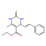 5-Pyrimidinecarboxylic acid,1,2,3,4-tetrahydro-6-methyl-4-(2-phenylethenyl)-2-thioxo-, ethyl ester