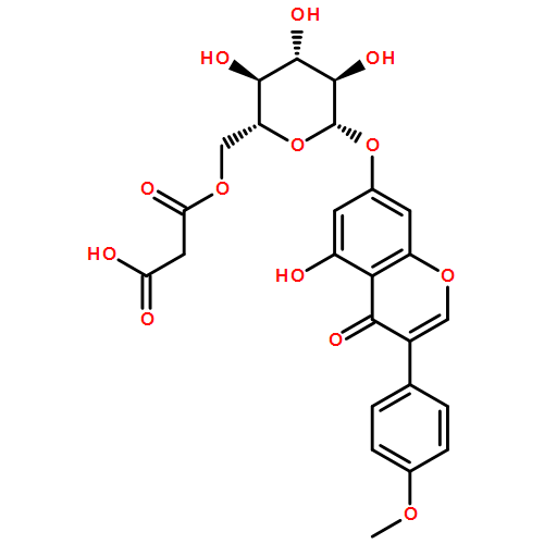 5-hydroxy-3-(4-methoxyphenyl)-4-oxo-4H-chromen-7-yl 6-O-(carboxyacetyl)-beta-D-glucopyranoside