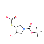 1-Pyrrolidinecarboxylic acid, 3-[[(1,1-dimethylethoxy)carbonyl]thio]-4-hydroxy-, 1,1-dimethylethyl ester, (3R,4R)-rel-