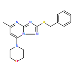 [1,2,4]Triazolo[1,5-a]pyrimidine, 5-methyl-7-(4-morpholinyl)-2-[(phenylmethyl)thio]-