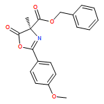 4-Oxazolecarboxylic acid, 4,5-dihydro-2-(4-methoxyphenyl)-4-methyl-5-oxo-, phenylmethyl ester, (4R)-