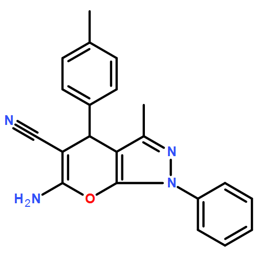 Pyrano[2,3-c]pyrazole-5-carbonitrile, 6-amino-1,4-dihydro-3-methyl-4-(4-methylphenyl)-1-phenyl-