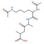 Hexanoic acid, 5-[[(2S)-2,6-bis(acetylamino)-1-oxohexyl]amino]-2-methyl-4-oxo-, (2S,5R)-