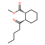 Cyclohexanecarboxylic acid, 2-(1-oxopentyl)-, methyl ester, (1R,2S)-rel-