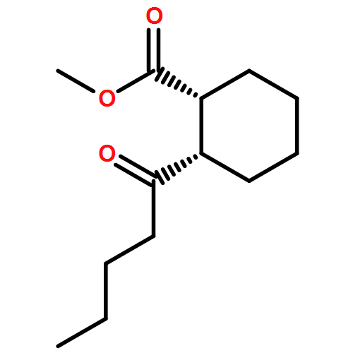 Cyclohexanecarboxylic acid, 2-(1-oxopentyl)-, methyl ester, (1R,2S)-rel-