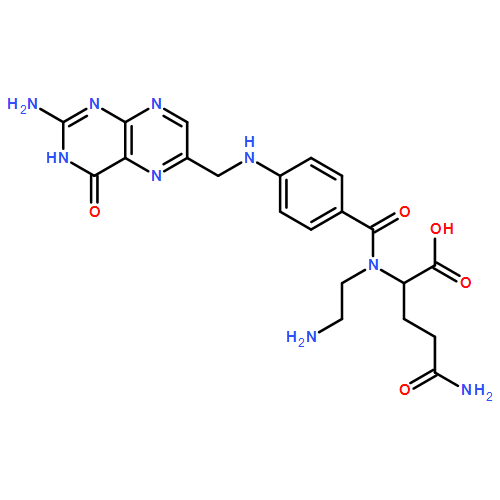 L-Glutamine, N2-[4-[[(2-amino-3,4-dihydro-4-oxo-6-pteridinyl)methyl]amino]benzoyl]-N-(2-aminoethyl)-