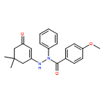 Benzoic acid, 4-methoxy-, 2-(5,5-dimethyl-3-oxo-1-cyclohexen-1-yl)-1-phenylhydrazide