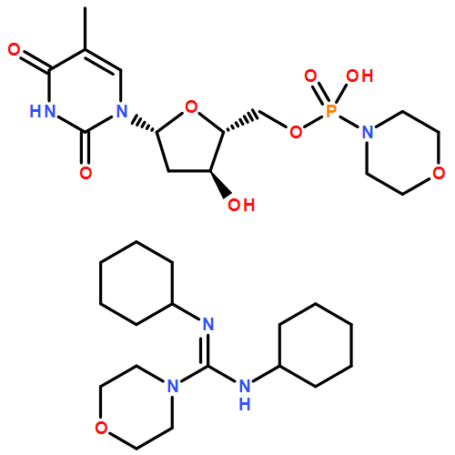 Thymidine, 5'-(hydrogen P-4-morpholinylphosphonate), compd. with N,N'-dicyclohexyl-4-morpholinecarboximidamide (1:1)