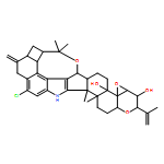 7,8-(Epoxymethano)-2H,6H-cyclobuta[5,6]benz[1,2-e]oxireno[4',4'a]-1-benzopyrano[5',6':6,7]indeno[1,2-b]indole-3,4b(5H)-diol, 12-chloro-