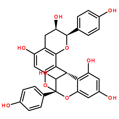 (2R,3R,8R,14S)-2,8-bis(4-hydroxyphenyl)-3,4-dihydro-2H,14H-8,14-methanochromeno[7,8-d][1,3]benzodioxocine-3,5,11,13,15-pentol