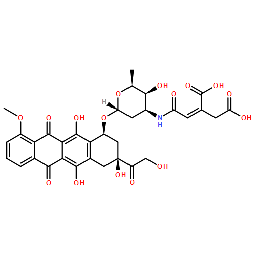 5,12-Naphthacenedione,7,8,9,10-tetrahydro-6,8,11-trihydroxy-8-(hydroxyacetyl)-1-methoxy-10-[[2,3,6-trideoxy-3-[[(2Z)-3,4-dicarboxy-1-oxo-2-butenyl]amino]-a-L-lyxo-hexopyranosyl]oxy]-,(8S,10S)- (9CI)