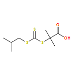 Propanoic acid, 2-methyl-2-[[[(2-methylpropyl)thio]thioxomethyl]thio]-