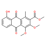 2-Anthracenecarboxylic acid, 9,10-dihydro-8-hydroxy-3,4-dimethoxy-1-methyl-9,10-dioxo-, methyl ester