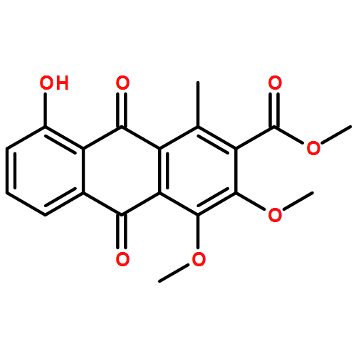 2-Anthracenecarboxylic acid, 9,10-dihydro-8-hydroxy-3,4-dimethoxy-1-methyl-9,10-dioxo-, methyl ester