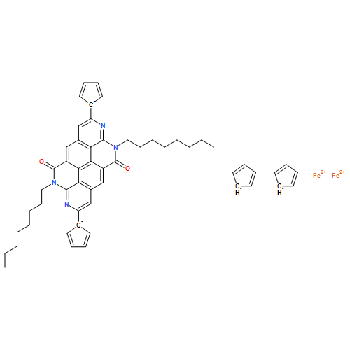 Ferrocene, 1,1''-(4,5,10,11-tetrahydro-4,10-dioctyl-5,11-dioxoisoquino[6,7,8,1-lmna]pyrido[4,3,2-gh][3,8]phenanthroline-2,8-diyl)bis-