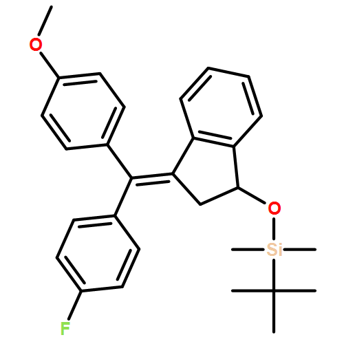 1H-Indene, 1-[[(1,1-dimethylethyl)dimethylsilyl]oxy]-3-[(4-fluorophenyl)(4-methoxyphenyl)methylene]-2,3-dihydro-, (3E)-