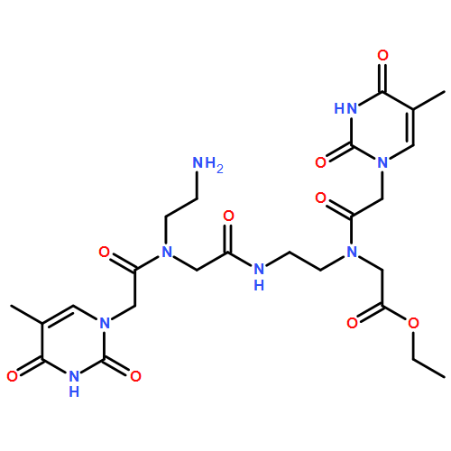 Glycine, N-[2-[[2-[(2-aminoethyl)[2-(3,4-dihydro-5-methyl-2,4-dioxo-1(2H)-pyrimidinyl)acetyl]amino]acetyl]amino]ethyl]-N-[2-(3,4-dihydro-5-methyl-2,4-dioxo-1(2H)-pyrimidinyl)acetyl]-, ethyl ester