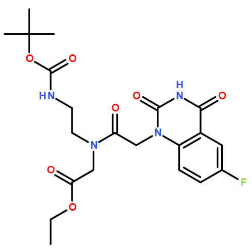 Glycine, N-[2-[[(1,1-dimethylethoxy)carbonyl]amino]ethyl]-N-[2-(6-fluoro-3,4-dihydro-2,4-dioxo-1(2H)-quinazolinyl)acetyl]-, ethyl ester